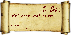 Délczeg Szíriusz névjegykártya